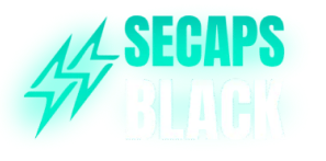 logo Secaps Black -  Emagreça sem sofrimento, mesmo comendo de tudo.